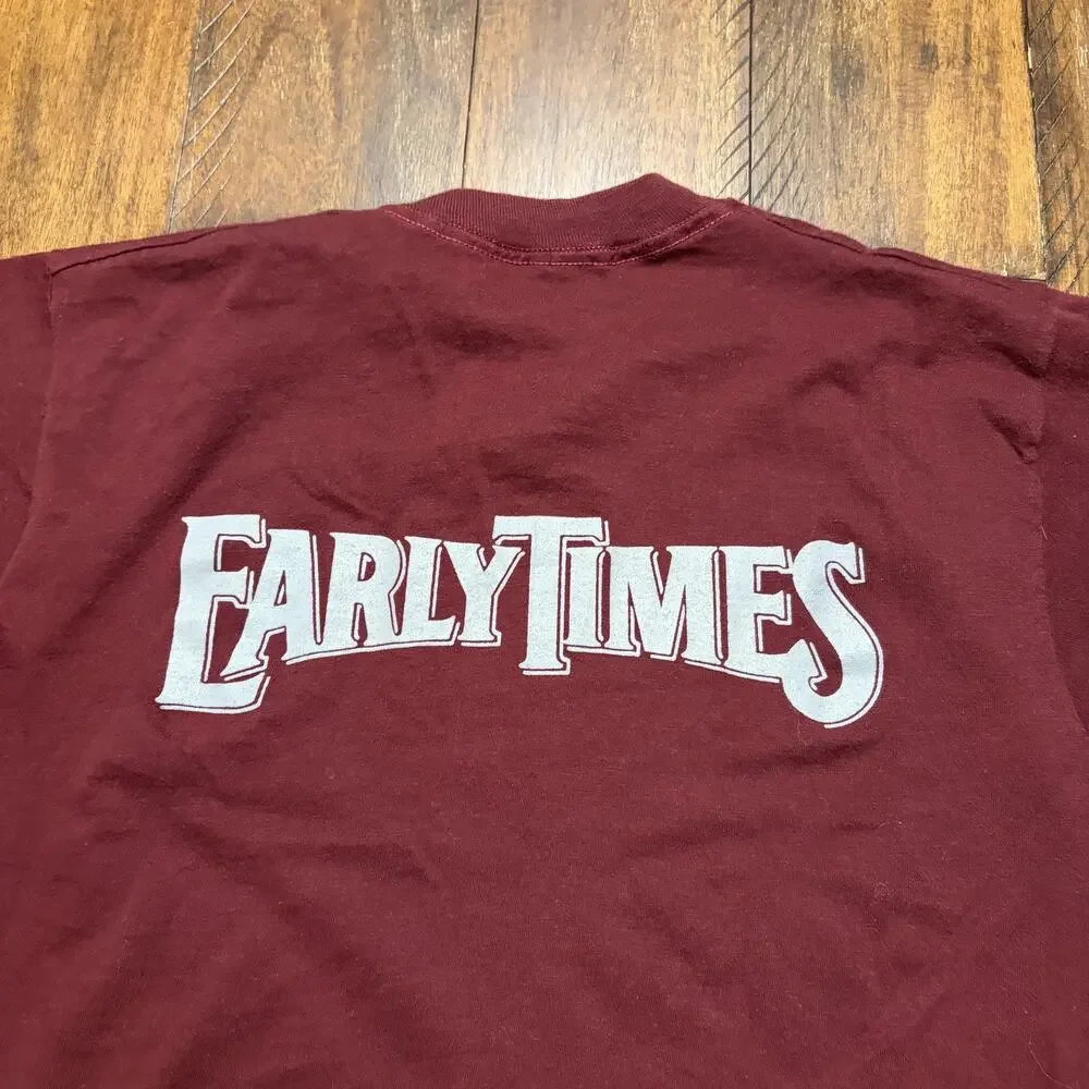 Early Times Shirt Mens Medium Red Taste The Good Times Whiskey Tee T-Shirt